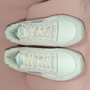 Reebok Off-White and Light Blue Sneakers
